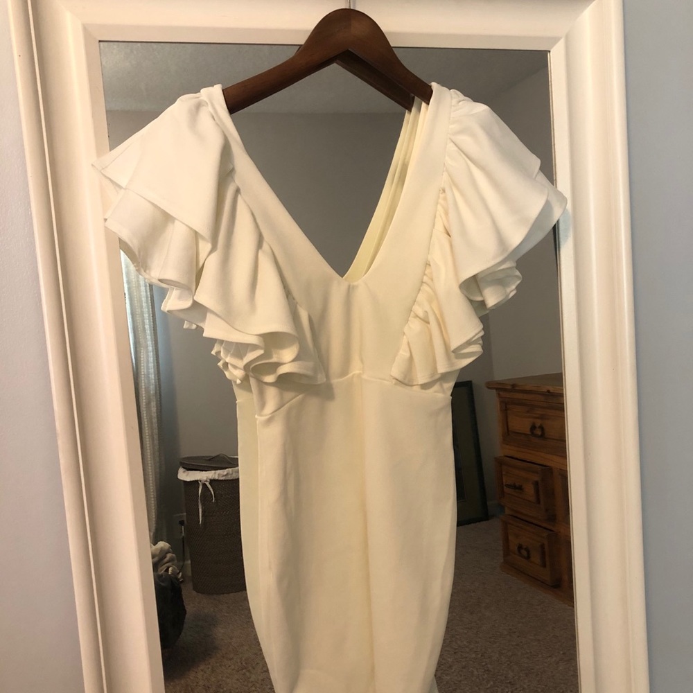 White ruffle dress